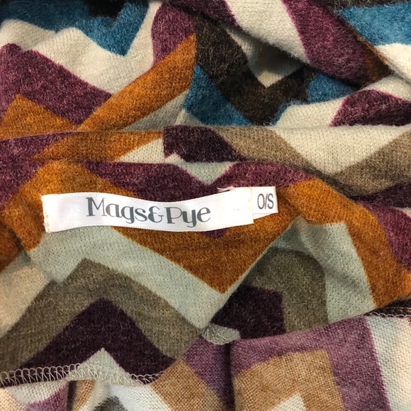 LF Mags & Pye Chevron Hooded Sweater Jacket Sz OS - Picture 6 of 6